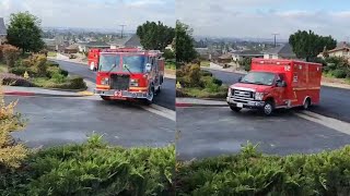 Celebrity Monterey Park Fire Dept. Engine 63 & Rescue 62 Leaving The Scene Of A Medical Call Wealth