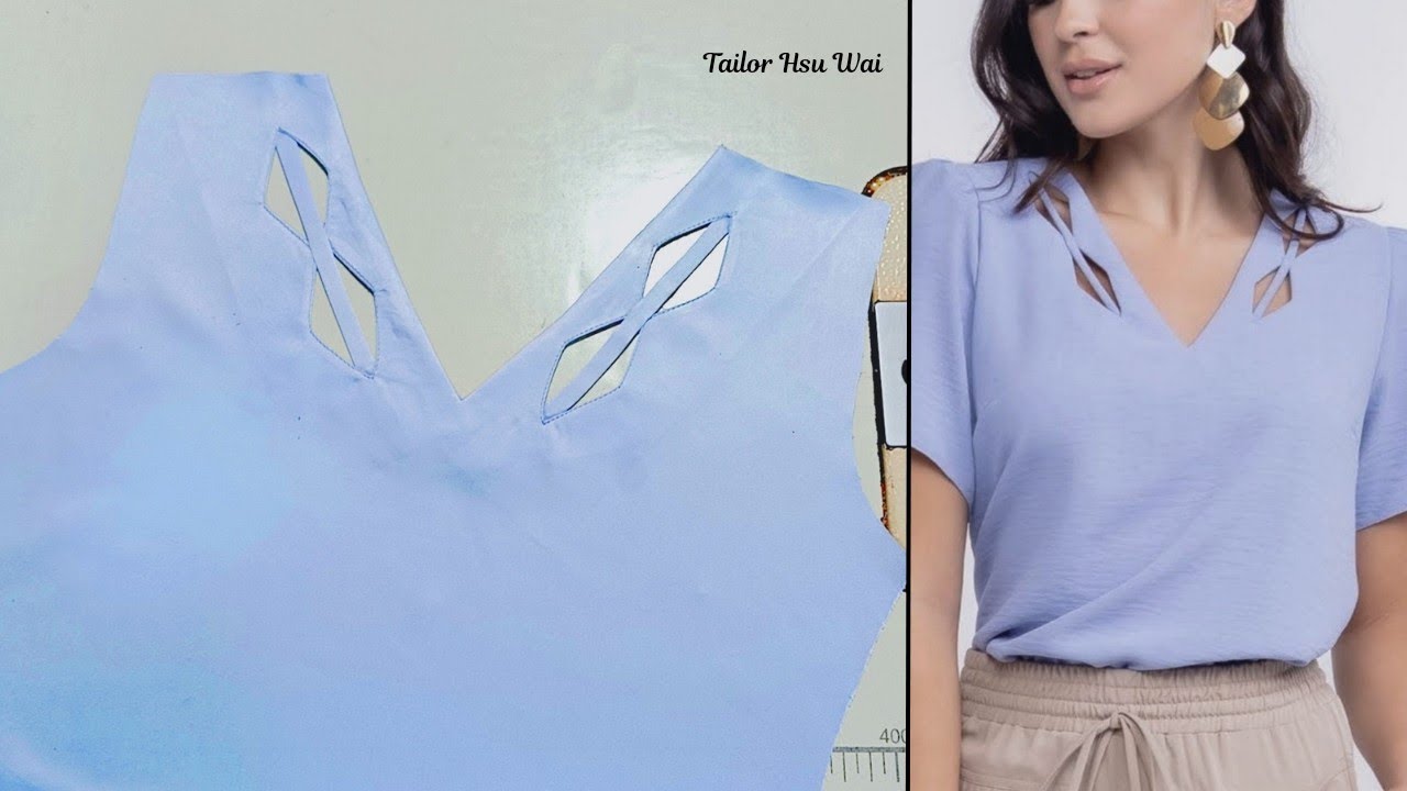 Awesome sewing ideas for stylish V neck design.Special for beginners ✂️💯.