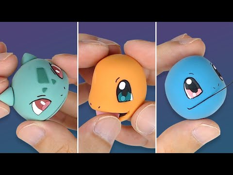 Pokémon Clay Art: 1st Generation Starters!! Bulbasaur / Charmander / Squirtle