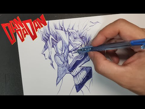 Drawing Okarun using ball pen | Dandadan