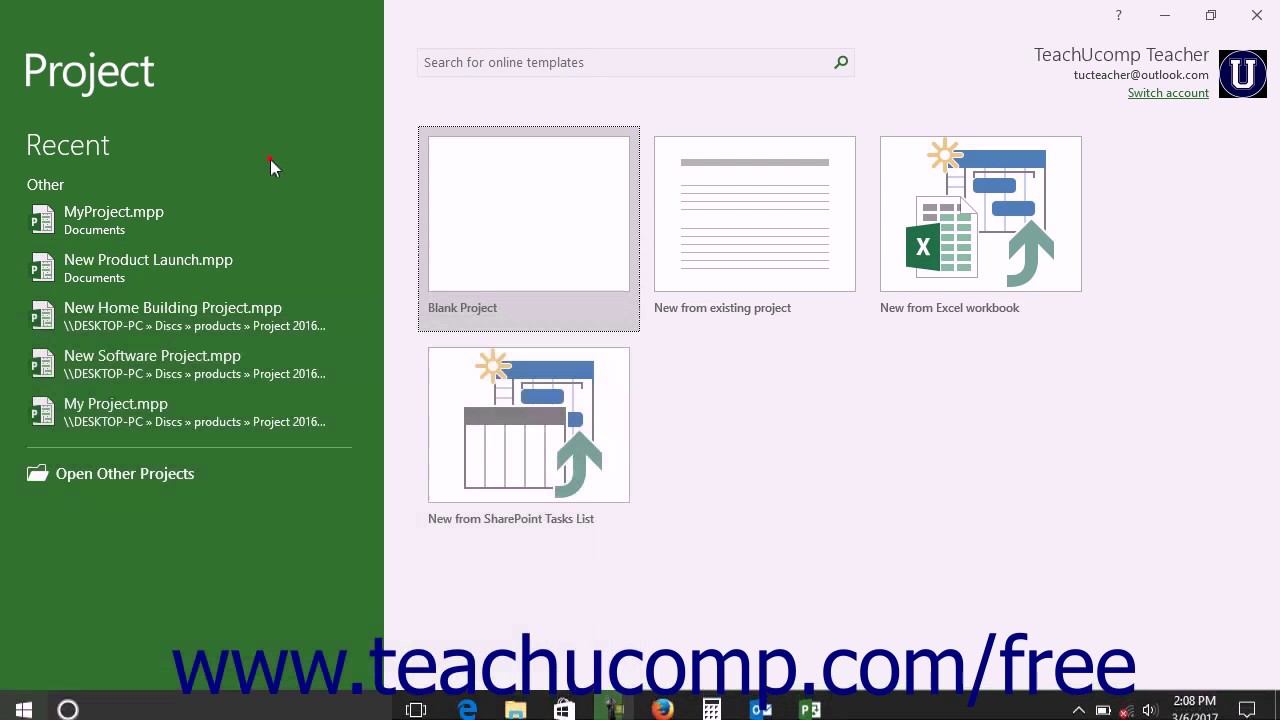 Project 2016 Tutorial Starting Project Microsoft Training - YouTube