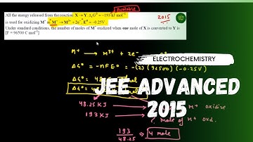 JEE ADVANCED 2015 SOLUTION - All the energy released from the reaction  is used for oxidizing M+ as