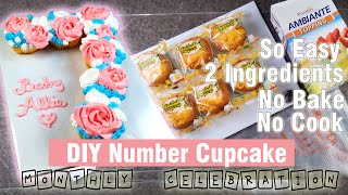 DIY Number Cupcakes/ 2 Ingredients/No Bake/No Cook/Using Ambiante Whipping Cream - Whip Eat