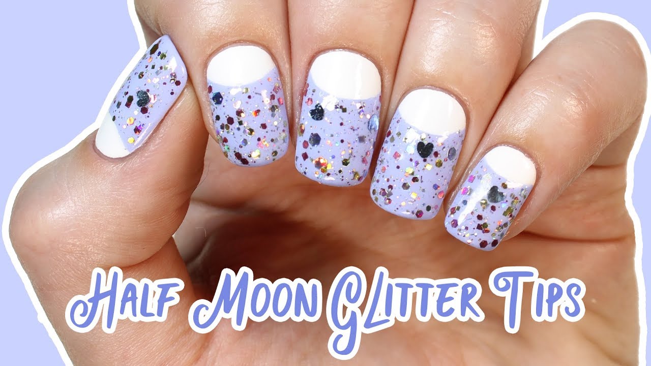 10. Glitter Half Moon Nails - wide 4
