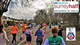 sub-1:40 Half Marathon pace | Treadmill Workout Scenery Fast Race | Surrey Half Marathon 2022