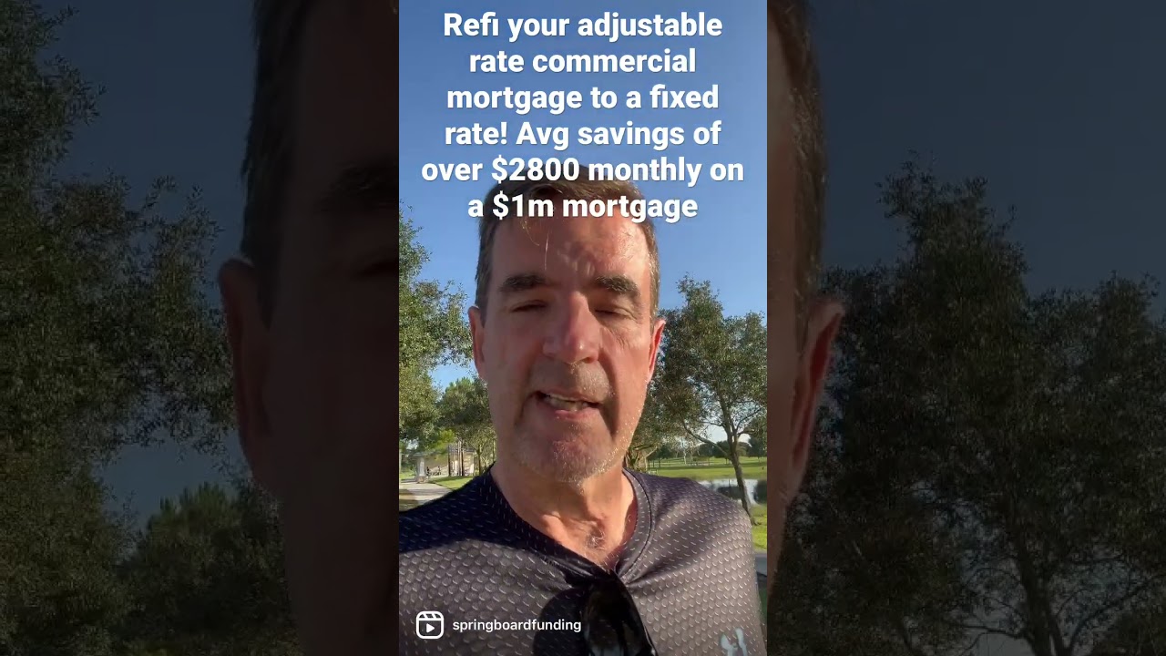 Stop paying high monthly commercial mortgage payments! Refi to a fixed rate, save thousands!!