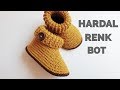 BU PATİK OLAY 😍 HARDAL RENK HARİKA BİR BOT ÖRÜYORUZ (20-21 NO) Baby boy crochet booties