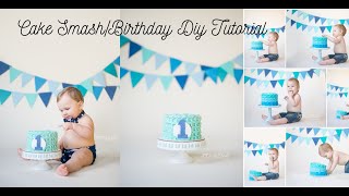 Baby Boy Cake Smash/Birthday Diy Tutorial|Simple Birthday Backdrop