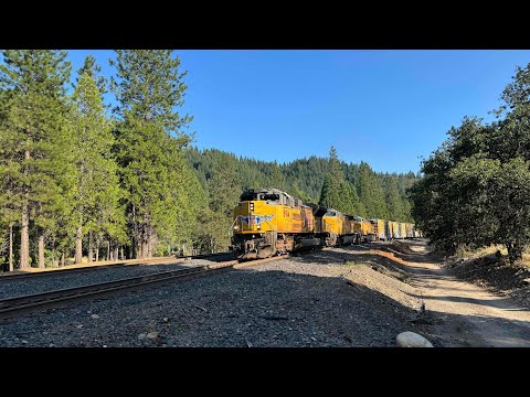 A Duo of UP Trains in Dunsmuir, CA