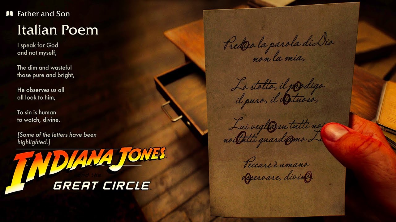 FATHER & SON Mystery Puzzle Solution - INDIANA JONES & THE GREAT CIRCLE ...