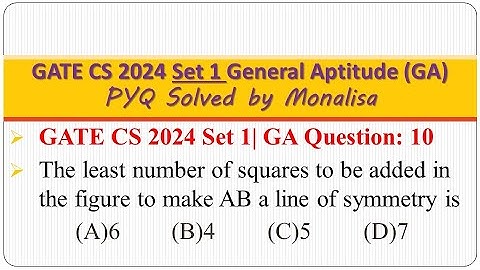 GATE CS 2024 Set 1| GA Question: 10 The least number of squares to be added in the figure to make AB