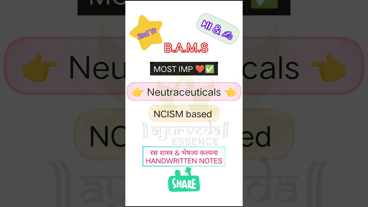 Neutraceuticals | Rasashastra | Handwritten notes 😍 | 
