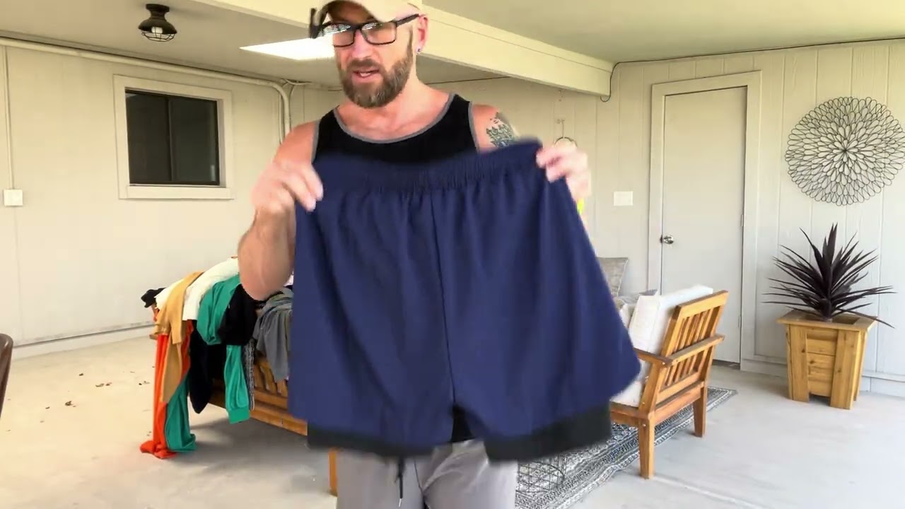 COOFANDY Men's 2 Pack Running Shorts 2 in 1 Workout Shorts Quick Dry Gym Training with Phone Pockets