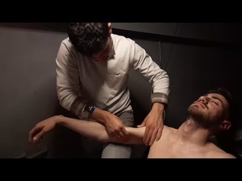 Best asmr massage in darkroom head massage back and chest massage