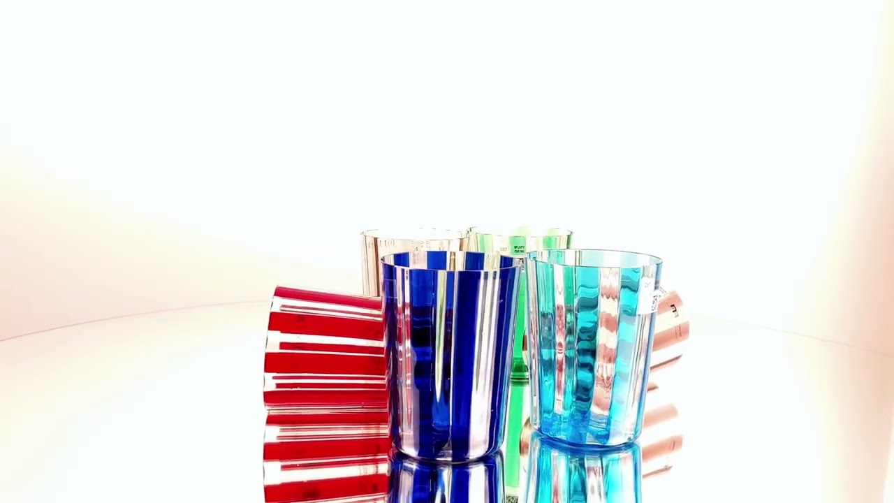Elegant Vertical Stripes - Murano Glass Set