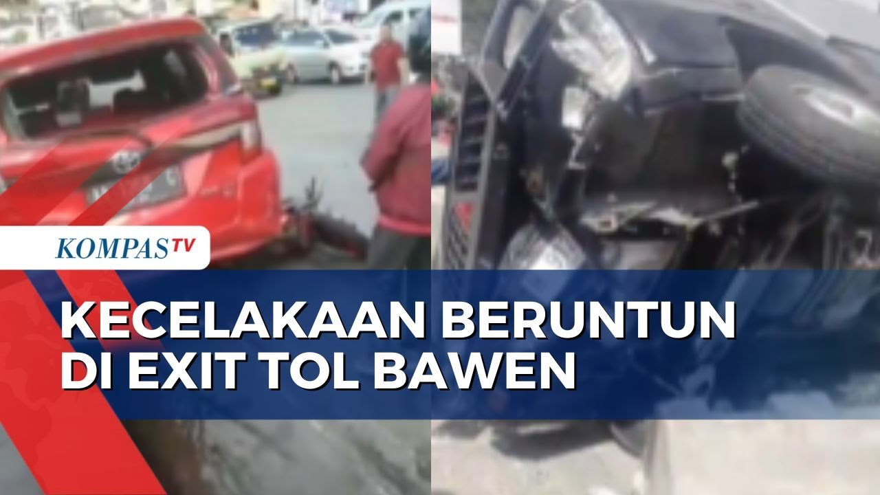 Rem Blong, Truk Boks Tabrak Minibus dan Sepeda Motor di Exit Tol Bawen