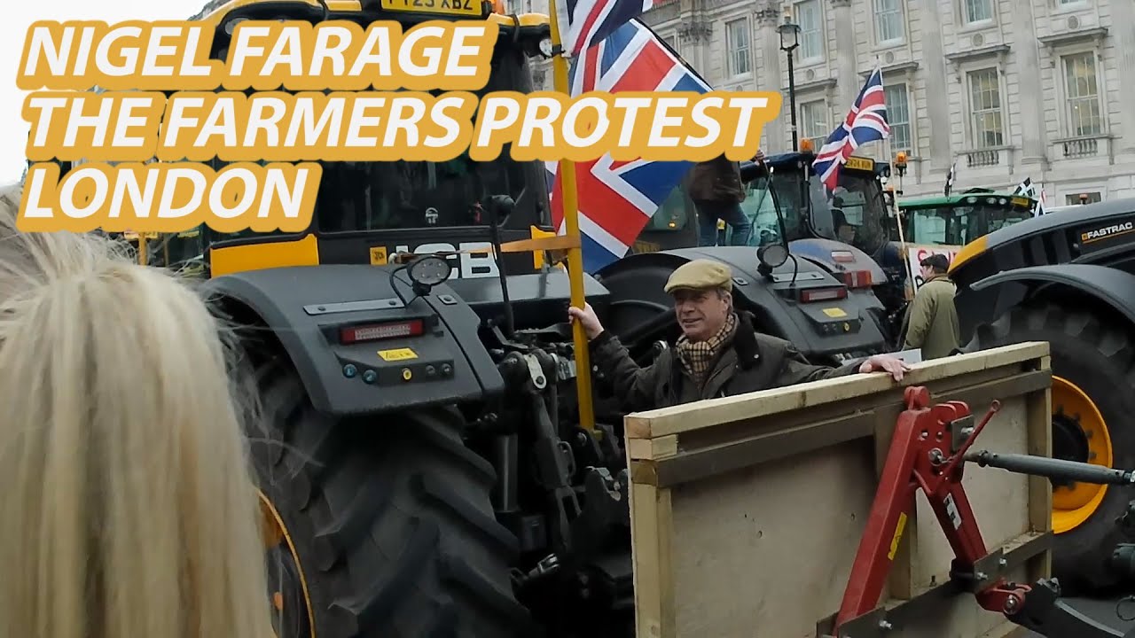 Nigel Farage of Reform UK At The Farmers Protest London 