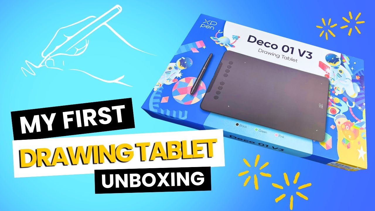 UNBOXING My FIRST Drawing Tablet! ✨ XP-Pen Deco 01 V3