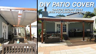 PATIO COVER | Canyon Brown Stain with Polycarbonate Roof | DIY with Dad