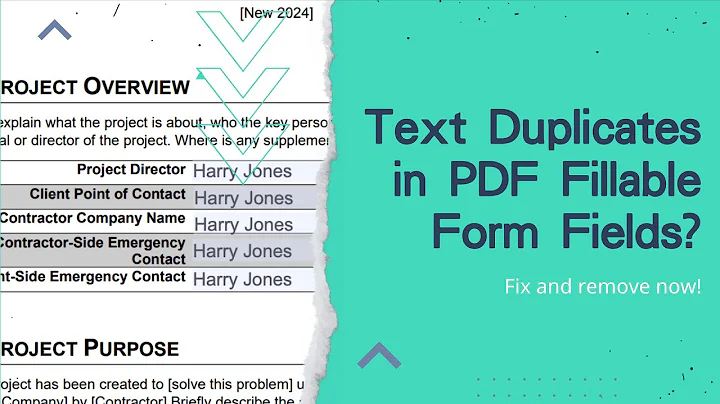 Text Duplicates in PDF Fillable Form Fields? Fix and Remove Now!