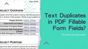 Text Duplicates in PDF Fillable Form Fields? Fix and Remove Now!