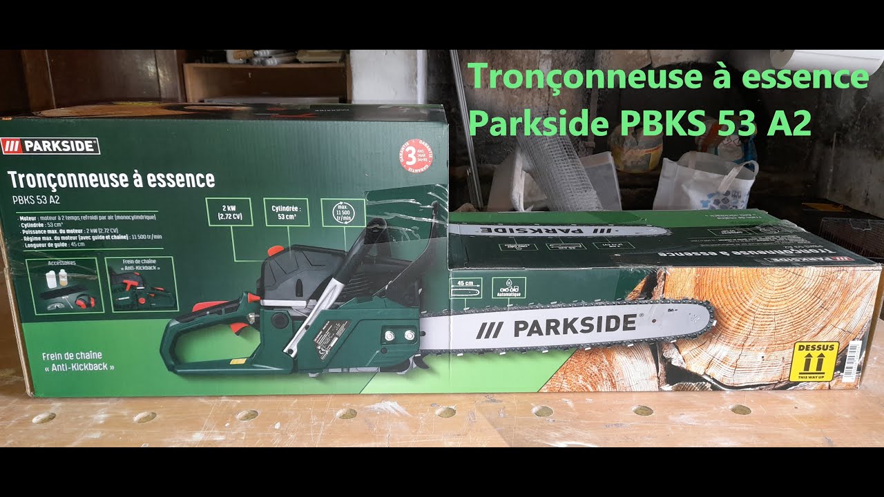 Tronçonneuse à essence Parkside PBKS 53 A2. - YouTube