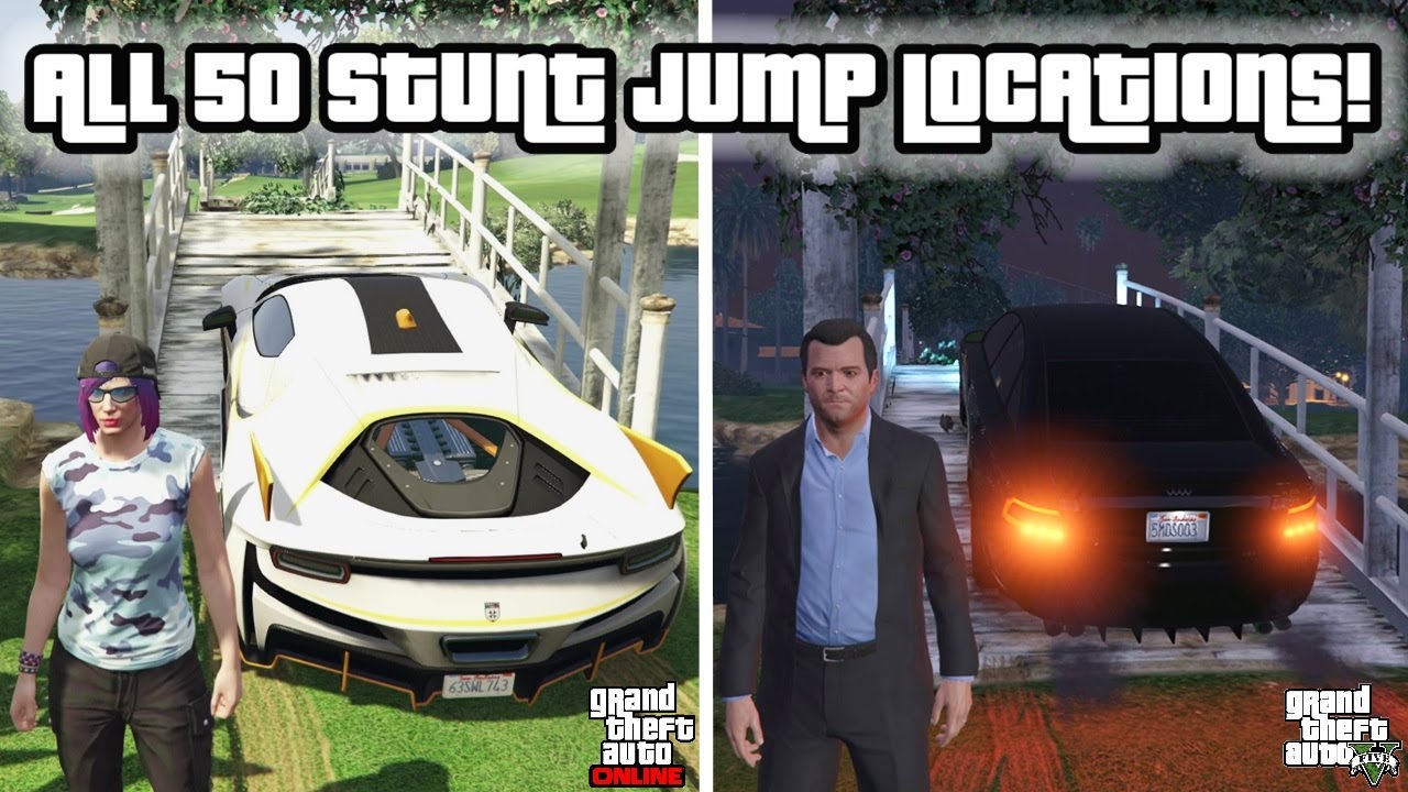 ALL 50 STUNT JUMP LOCATIONS SHOW OFF ACHIEVEMENT GUIDE GTA V GTA 5 