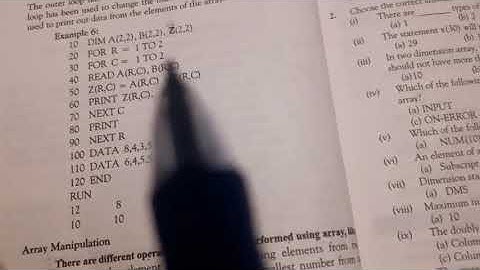 Filling and Printing of 2d Array and Manipulation of Array   CS 10     4.6