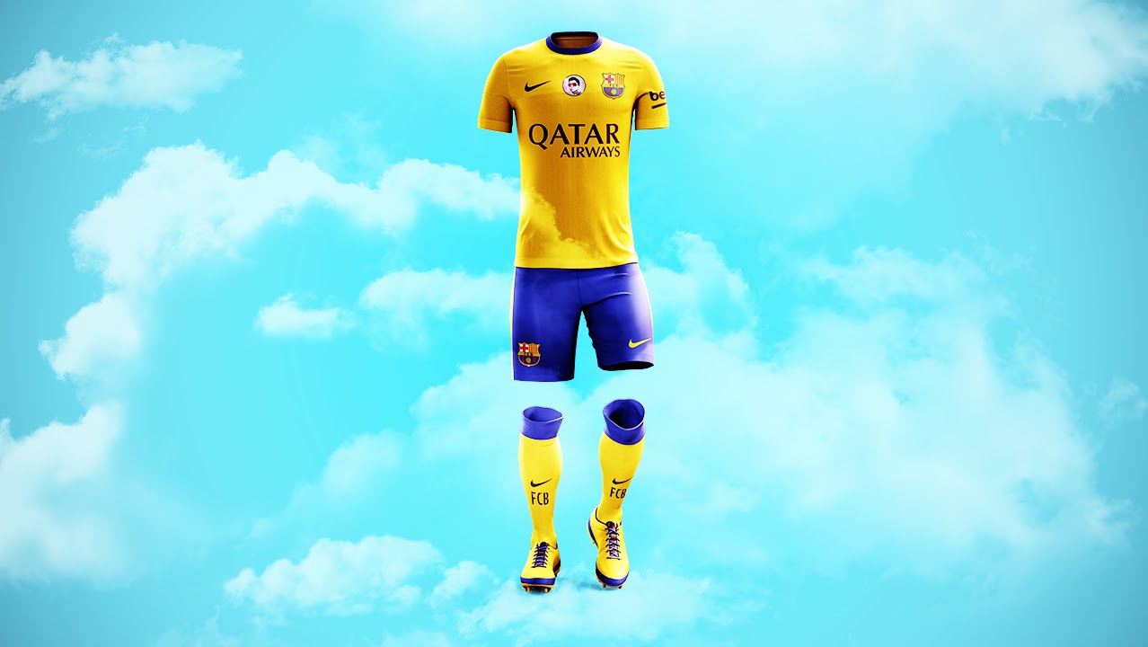 Download Free How To Make Football Kit Fc Barcelona Youtube PSD Mockup Template