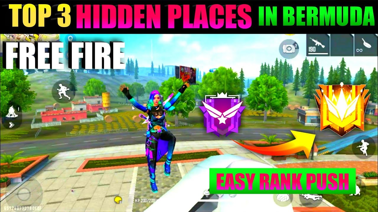 HIDDEN PLACES IN FREE FIRE BEST CAMPING PLACES in free fire YouTube