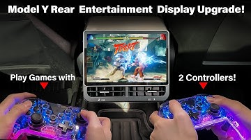 New Model Y Rear Entertainment Display Upgrade / Play with 2 Game Pads at the same time! #tesla