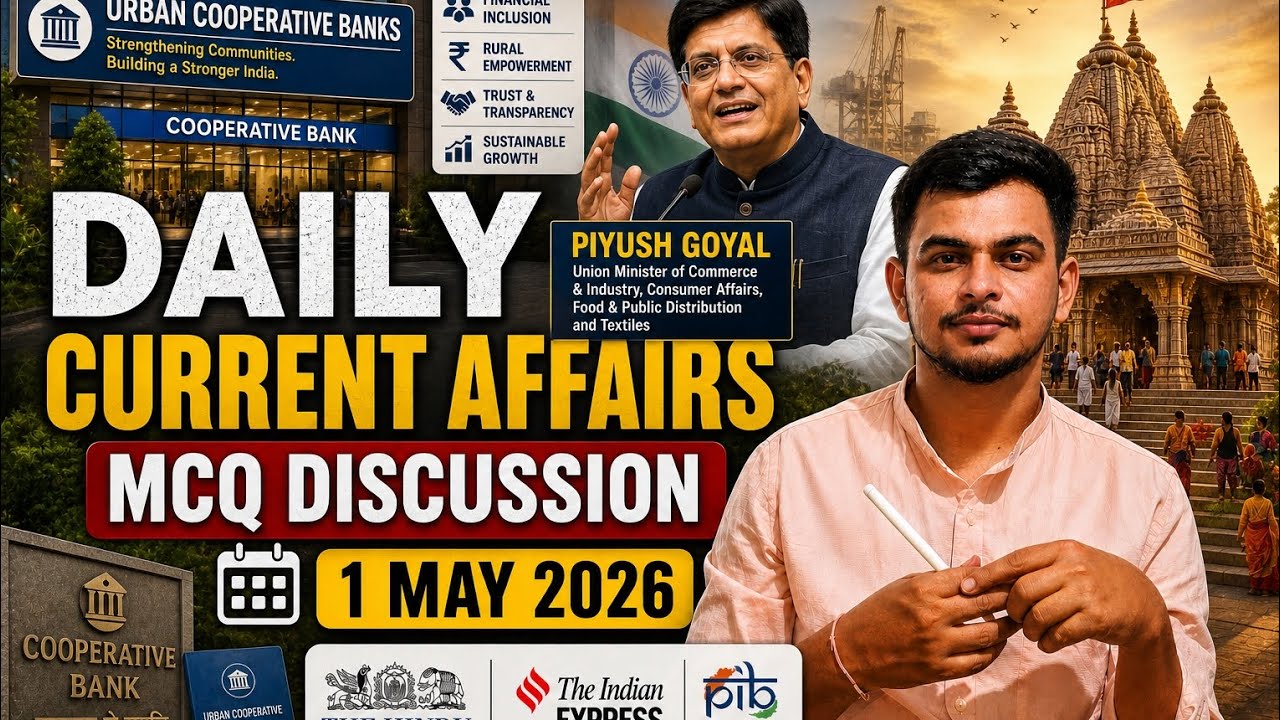 1 May 2026 I Daily Current Affairs MCQ | The Hindu, Indian express PIB ...