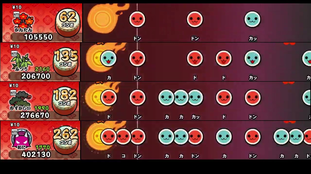 太鼓の達人 NS2】PONPOKO RHYTHM【全難易度同時再生】 - YouTube