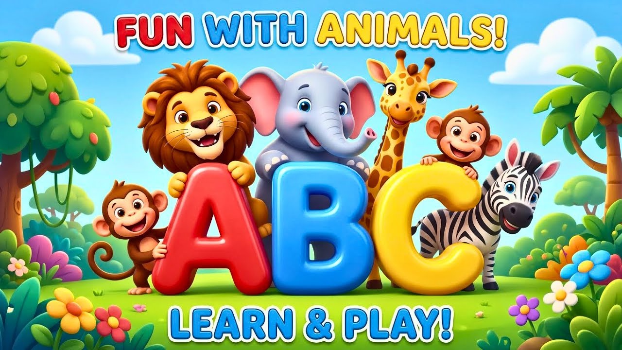 Learn ABCs & Animal Names 🐘 A to Z Alphabet for Kids | Fun 3D Educational Animation