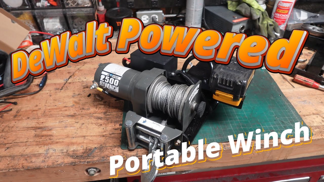 Лебедка Harbor Freight, работающая от аккумуляторной батареи дрели.