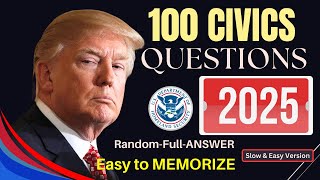 2025 New, Random 100 civics questions and answers, U.S. citizenship interview, N400 Interview #n400
