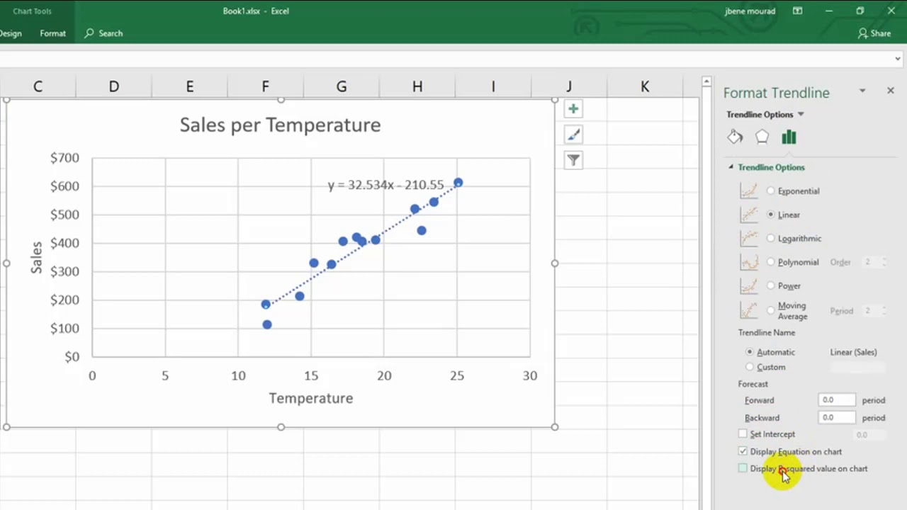 How To Display Equation On Chart In Excel