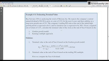 Terminal Value - Discounted Cash Flow Based Firm Valuation