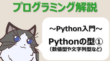 【Python入門】Pythonの型① （数値型や文字列型など）～初心者向けプログラミング解説動画～