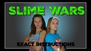 SLIME WARS EXACT INSTRUCTIONS || SLIME CHALLENGE || Taylor and Vanessa