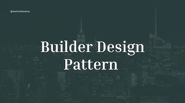 Builder Design Pattern in Java | creational design pattern | Explained in detail with code