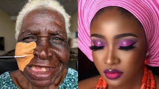 Wow 😱 105 Years Old Grandma Got Transformed On Her Wedding Day 😳👆 Makeup Tutorial ✂️💉🔥