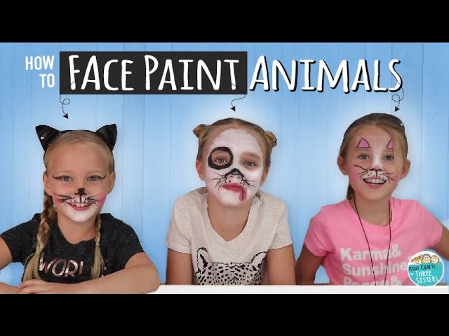 How to Face Paint a Bunny + Cat + Dog | Arteza Face Paint for Kids - YouTube