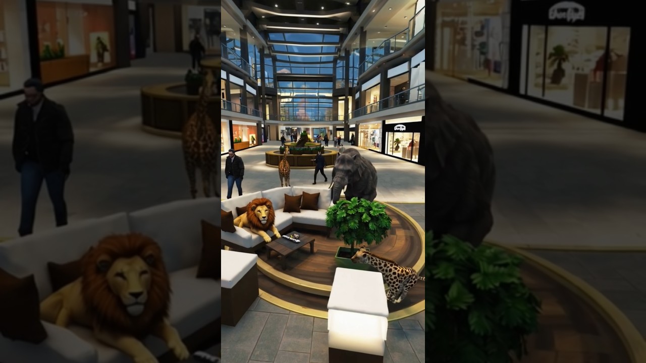 WILD ANIMALS ENJOYING IN MALL. 