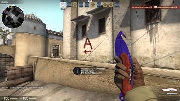 Gut Knife Doppler Ruby and Sapphire