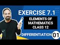 Exercise 7.1 Class 12 maths elements of mathematics Differentiation