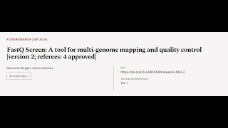 FastQ Screen: A tool for multi-genome mapping and quality control [version 2; referee... | RTCL.TV