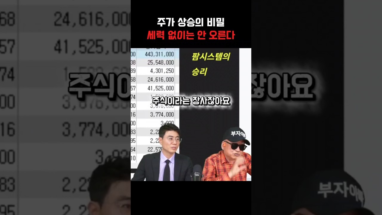 주가는 세력 없이는 절대 안 오릅니다