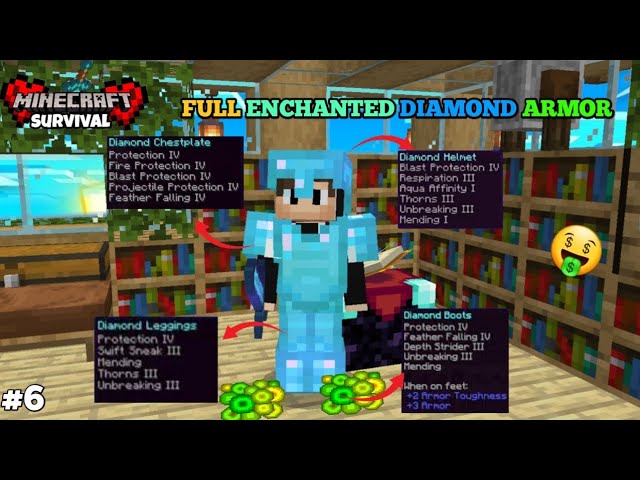 Making Full Enchanted Diamond Armor In Minecraft Survivel Series EP-6  #minecraft #mimecraftsurvival 