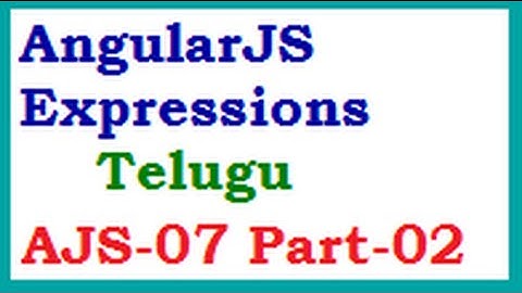 AngularJS Expressions Part 02 Telugu-vlr training
